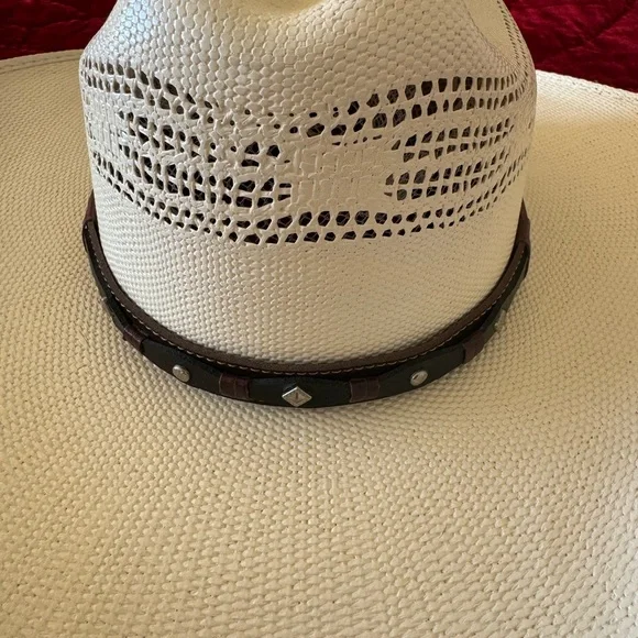 Larry Mahan 20X white straw hat size 7 Classic Larry Mahan Mens 20X Straw Hat - Shop Online main image 3